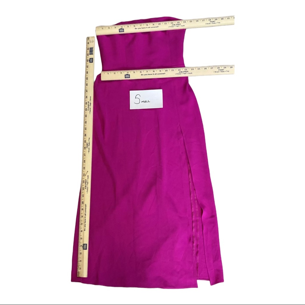 NEW AMANDA UPRICHARD Mandy Midi Dress Strapless High Slit Barbie Pink Small - Picture 5 of 8